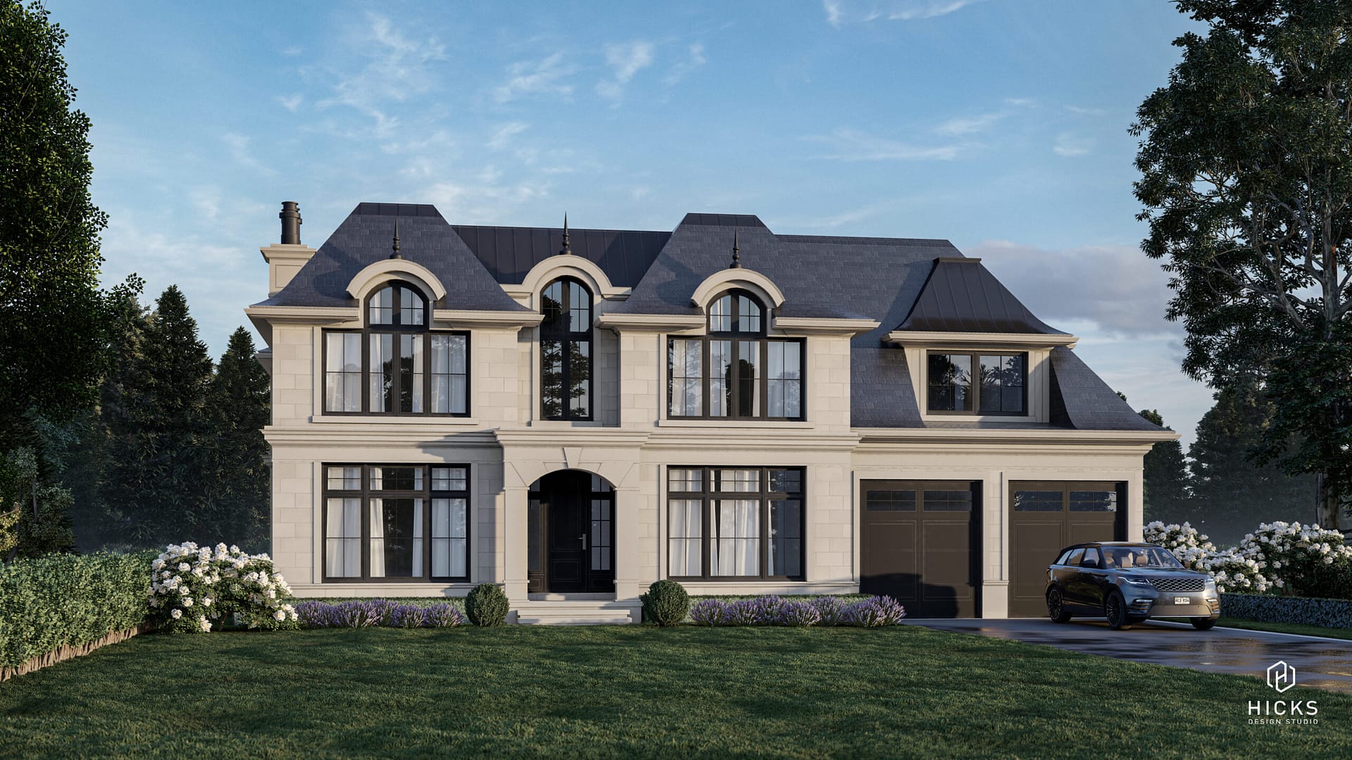 Custom home builders finalizing exterior details in Ontario's Home